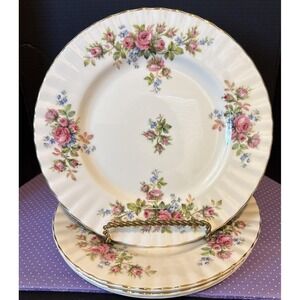 Royal Albert Moss Rose Salad Plates Plate Set Of 4 Bone China‎ England 8 Inch